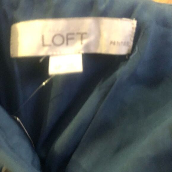 Loft lace cami blue eyelet spaghetti strap dress size 4P. New with tags - Picture 7 of 8